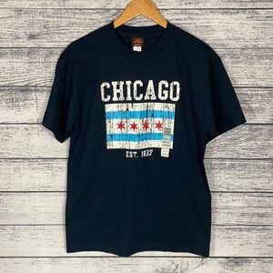 NWOT Chicago Flag Hot Leathers Tee Shirt